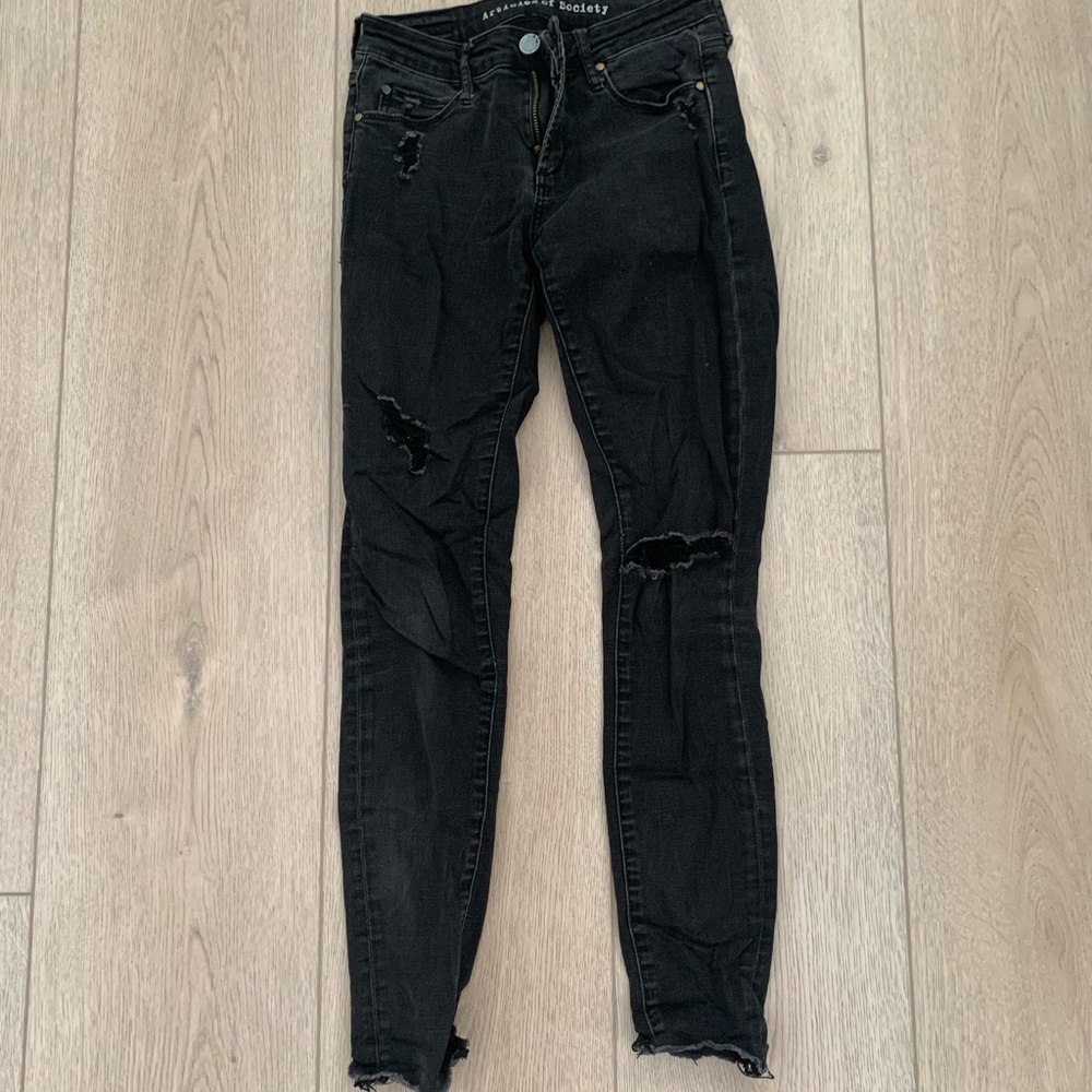 Articles Of Society Black Distressed Skinny Jeans